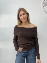 Jersey de Punto Suave en Tono Marrón