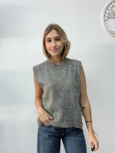 Chaleco Gris Punto Detalle Estrella Dorada