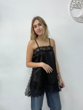 Top Lencero Satinado en Color Negro
