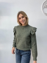 Jersey Verde con Volantes en los Hombros