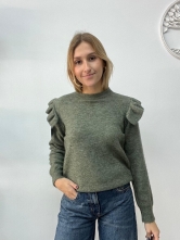 Jersey Verde con Volantes en los Hombros