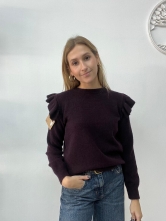 Jersey morado con Volantes en los Hombros