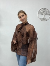 ✨ Blusa satinada con lazo al cuello y estampado animal ✨