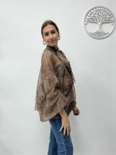 ✨ Blusa satinada con lazo al cuello y estampado animal ✨