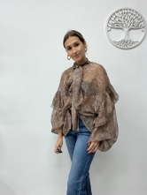 ✨ Blusa satinada con lazo al cuello y estampado animal ✨