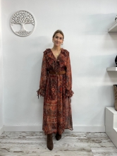 Vestido largo boho con estampado étnico