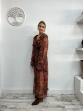 Vestido largo boho con estampado étnico