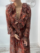 Vestido largo boho con estampado étnico