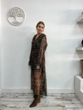 Vestido largo boho con estampado étnico