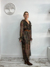 Vestido largo boho con estampado étnico