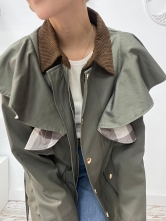 Chaqueta Tipo Gabardina en Color Verde Oliva