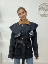 Chaqueta Tipo Gabardina en Color Marino