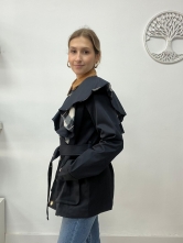 Chaqueta Tipo Gabardina en Color Marino