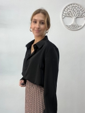 Blusa Satinada en Color Negro