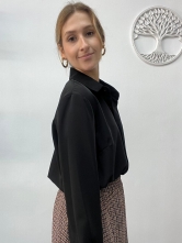 Blusa Satinada en Color Negro