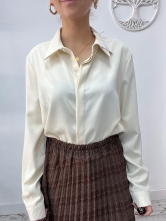Blusa Satinada en Color Marfil