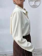 Blusa Satinada en Color Marfil