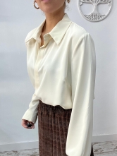 Blusa Satinada en Color Marfil