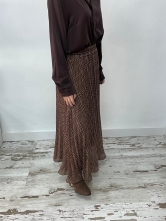 ✨ Falda midi plisada de cuadros marrones ✨
