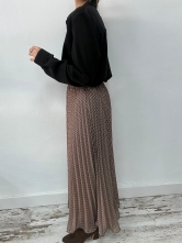 ✨ Falda midi plisada de cuadros marrones ✨