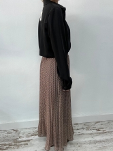 ✨ Falda midi plisada de cuadros marrones ✨