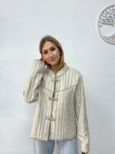 Chaqueta Acolchada Beige Estilo Oriental