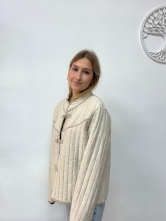 Chaqueta Acolchada Beige Estilo Oriental