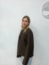 Chaqueta Acolchada Marrón Estilo Oriental