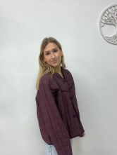 Chaqueta Acolchada Morada Estilo Oriental