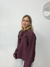 Chaqueta Acolchada Morada Estilo Oriental