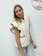 Chaleco Acolchado con Volante en los Hombros