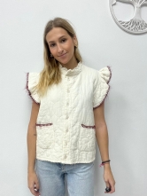 Chaleco Acolchado con Volante en los Hombros