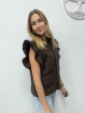 Chaleco Acolchado con Volante en los Hombros