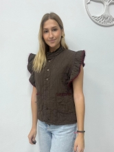 Chaleco Acolchado con Volante en los Hombros
