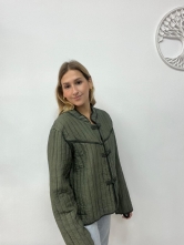Chaqueta Acolchada Verde Estilo Oriental
