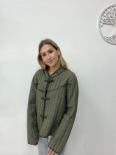 Chaqueta Acolchada Verde Estilo Oriental
