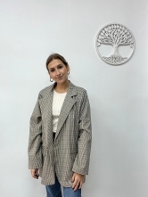 Blazer Largo de Cuadros