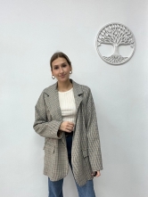 Blazer Largo de Cuadros