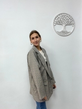 Blazer Largo de Cuadros