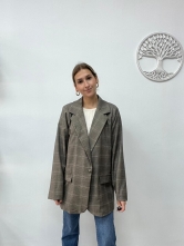 Blazer Largo de Cuadros