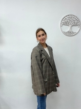 Blazer Largo de Cuadros