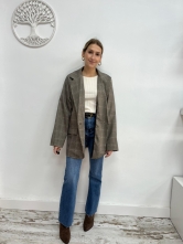 Blazer Largo de Cuadros