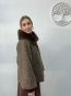 Chaqueta de Textura Peluda con Cuello Faux Fur