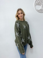 Jersey con estampado de estrellas Verde