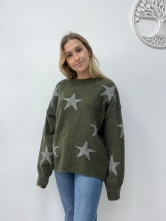 Jersey con estampado de estrellas Verde