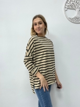 Camiseta algodón básica con manga francesa.