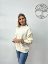 Jersey con Efecto Blusa Integrada Beige