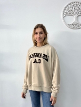 Sudadera básica de algodón Beige (Los Angeles)