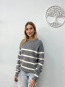 Jersey de Punto con Estampado de Rayas Gris