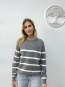 Jersey de Punto con Estampado de Rayas Gris